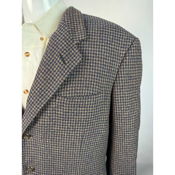 Oxford Clothes Neiman Marcus  Wool Cashmere Houndstooth Blazer Renaissance 43R - Picture 7 of 16
